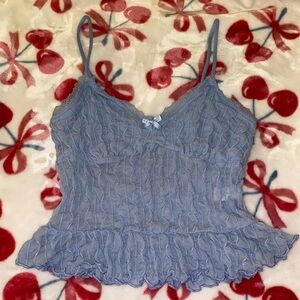 Blue Lace Women Top - Size S